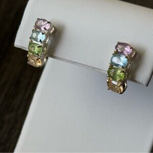 .925 Multi-Color Gemstone Earrings